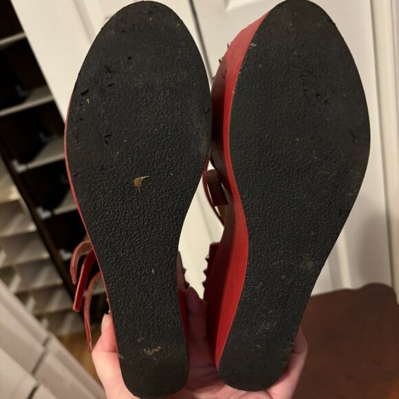 Ego & Greed Red Spiked Sandals - Picture 3 of 6